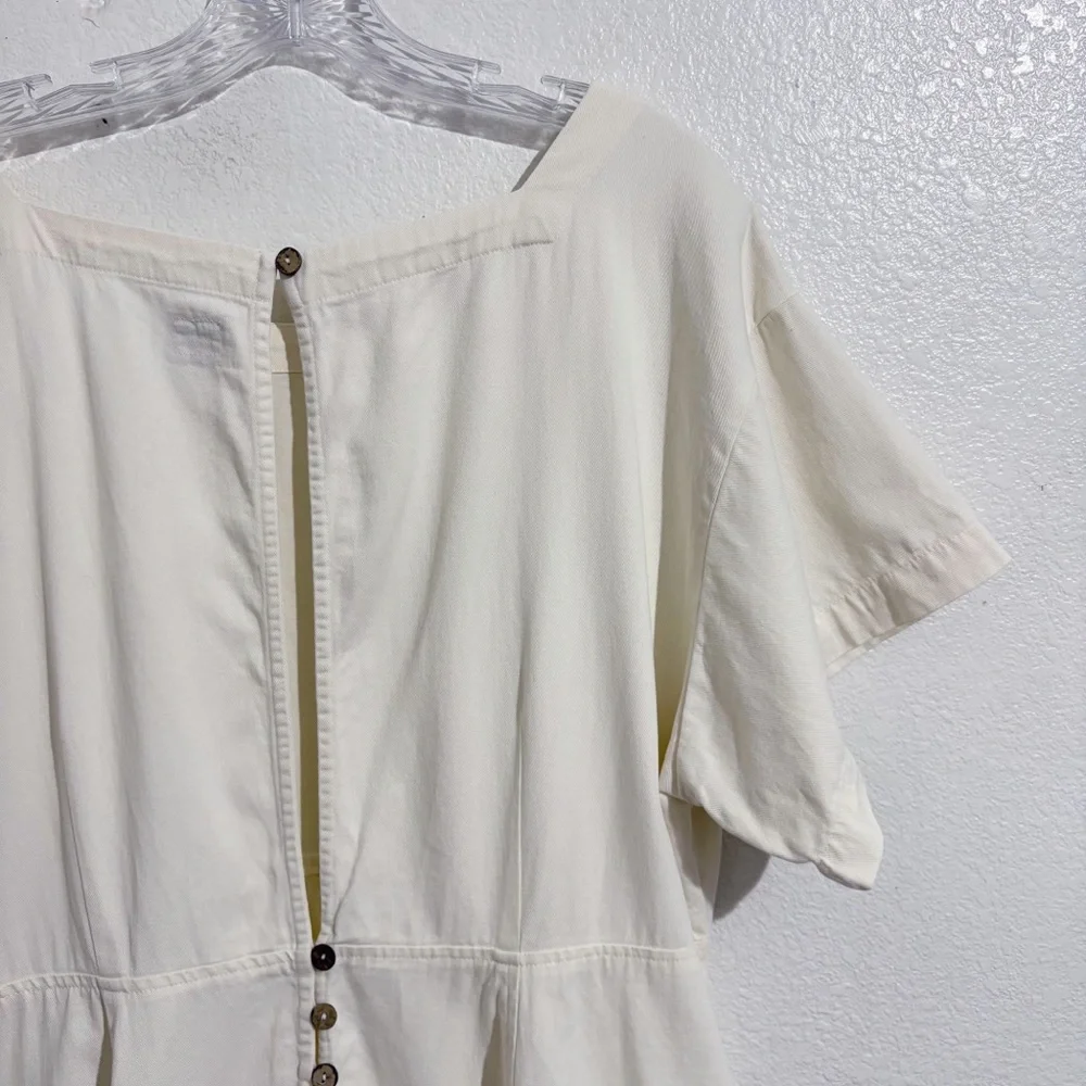 Free People Free-Est Breezy Chic Short Sleeve Mini Dress Wet Plaster Cream White - Picture 9 of 11
